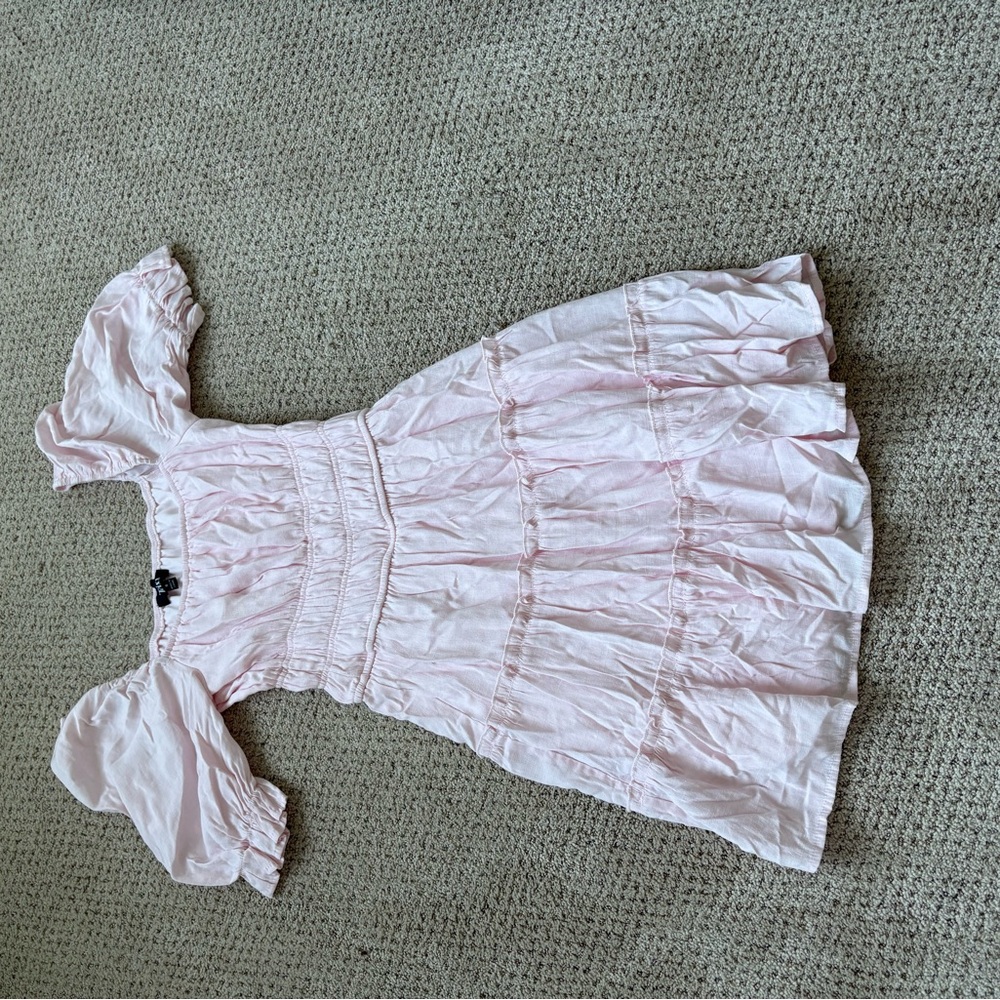 Pink Puff Sleeve Dress